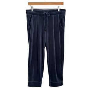 Juicy Couture Womens Velour Cropped Joggers Sz Small Blue Drawstring Y2K